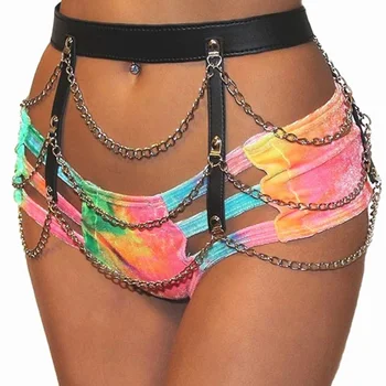 

Sexy Leather Harness Belts Female Skirt Belts Punk Gothic Rock for Women Underwear Waist With Chain Body Bondage Hollow Out