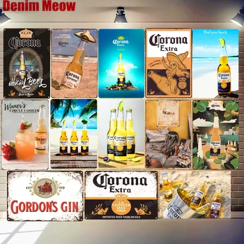 

Corona Extra Beer Plaque Metal Tin Sign absolut Miller Time Wall Art Poster Bar Pub Cafe Club Decoration Vintage Home Decor N290