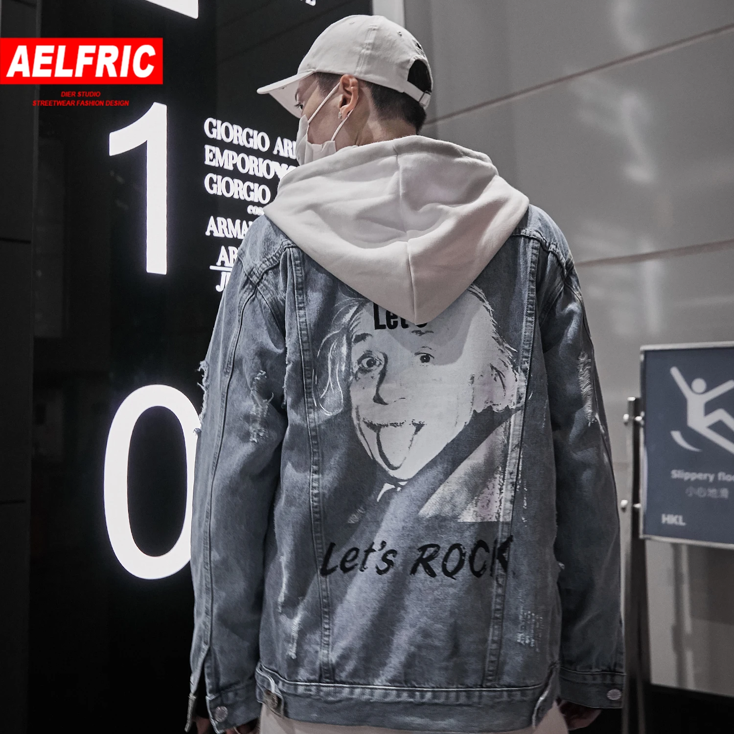 AELFRIC забавные мужские джинсовые пальто с принтом Эдисона осенние куртки в стиле хип-хоп Harajuku модная повседневная мужская верхняя одежда уличная одежда с длинным рукавом