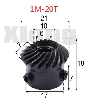 

2pcs 1M-20Teeths Inner Hole: 6mm Precision Spiral Bevel Gear Helical Bevel Gear 0.02g