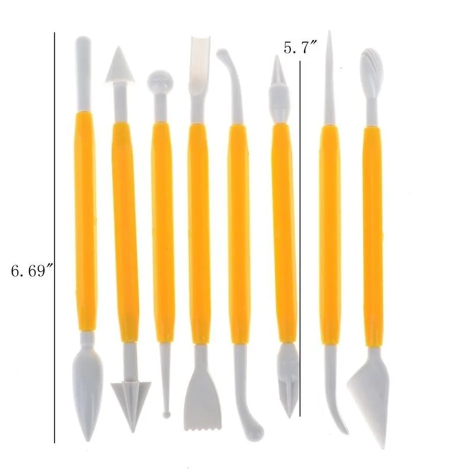 8 шт./партия двухконцевый инструмент для украшения кондитерских изделий декоративные изделия из сахара ручной работы Инструменты для моделирования глиняный наконечник набор инструментов для торта резные инструменты для моделирования