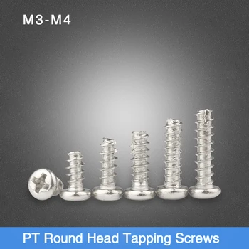 

M3 M4 PT 304 Stainless Steel Phillips Cross recessed Round Head Slotting Self Tapping Cutting Tail Screw