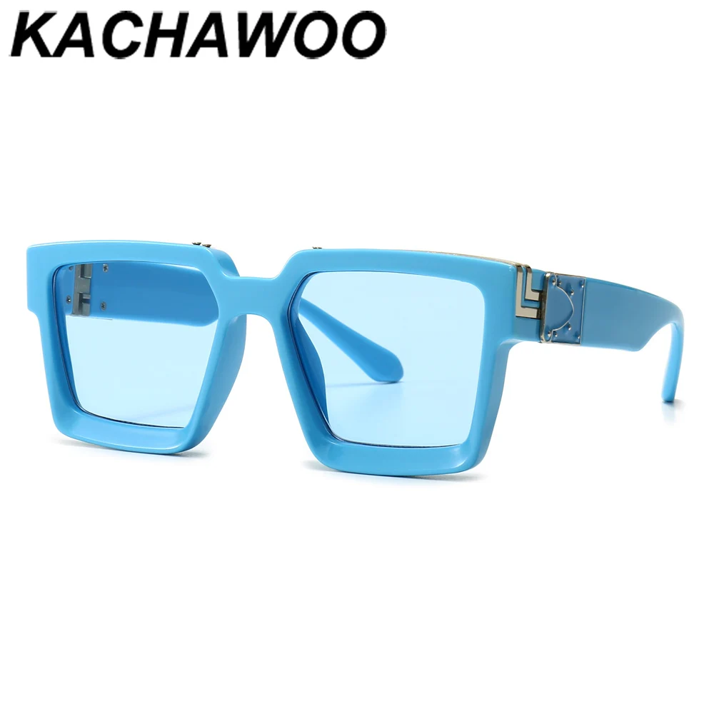 Солнцезащитные очки Kachawoo в синей квадратной оправе для мужчин и женщин модные