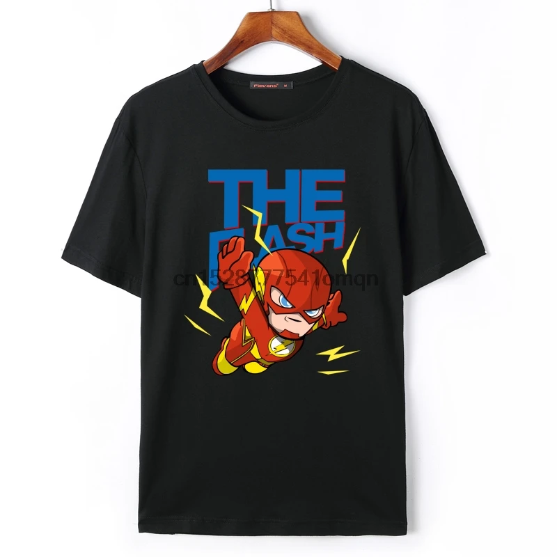 Супер герой флэш футболка мужская одежда Забавный мультфильм печать крутой
