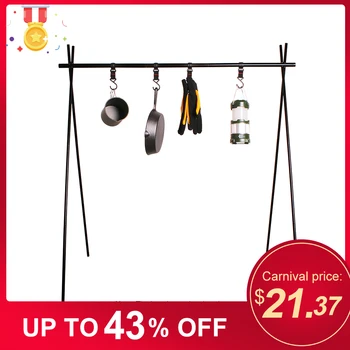 

Camping Light Tools Equipments Hanging Organizer Stand 8kg Bearing Weight Foldable Portable Campsite Storage Rack with Hooks