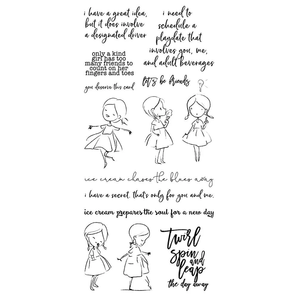 girl Clear Stamp Or stamp for DIY Scrapbooking/Card Making/Kids Fun Decoration Supplies A060 | Дом и сад