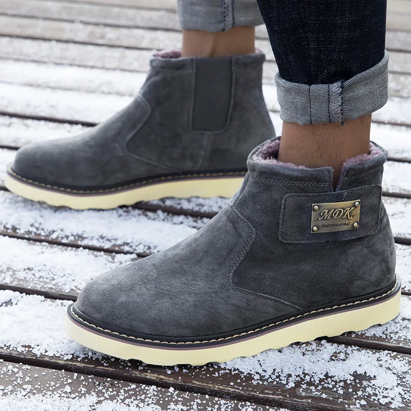Men's boots winter men's plus velvet warm snow boots outdoor comfortable lightweight wear-resistant snow boots