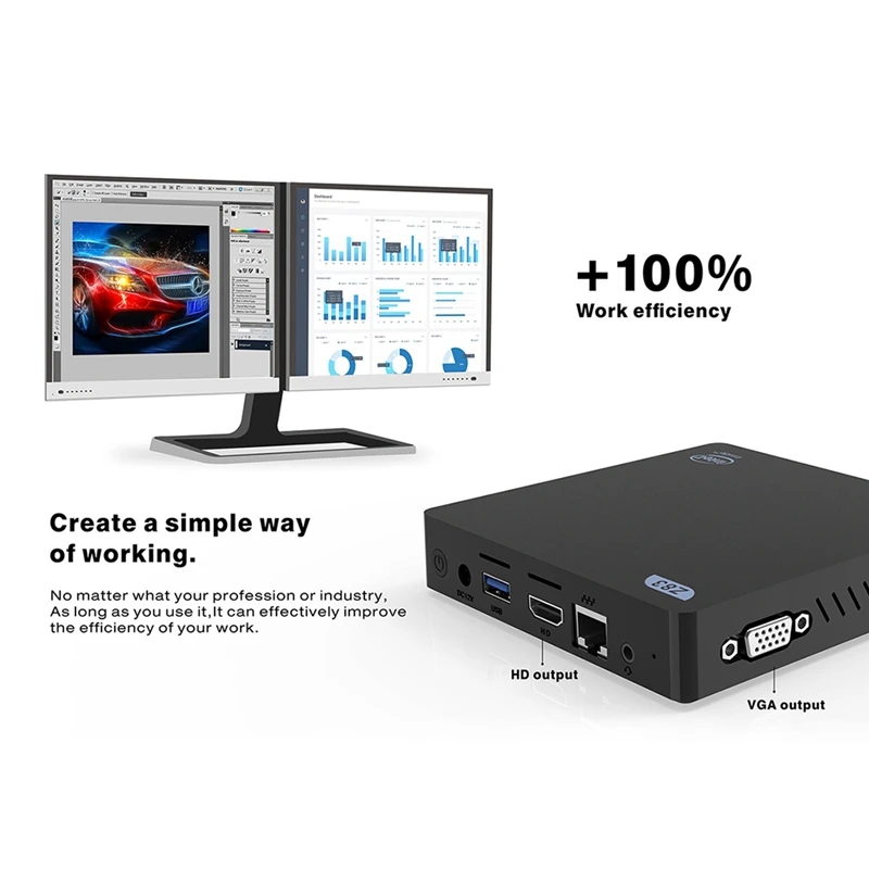 Z83V мини ПК Intel Atom X5-Z8350 офисный компьютер 4Gb Ddr3 64Gb Rom 4K Hdmi Vga Gigabit Ethernet Windows 10 Linux(Eu Plug