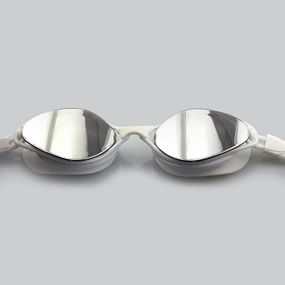 White and Silver DMAR гальванические плавательные очки противотуманные плавательные очки для вождения Профессиональные Водонепроницаемые силиконовые очки - Цвет: White and Silver