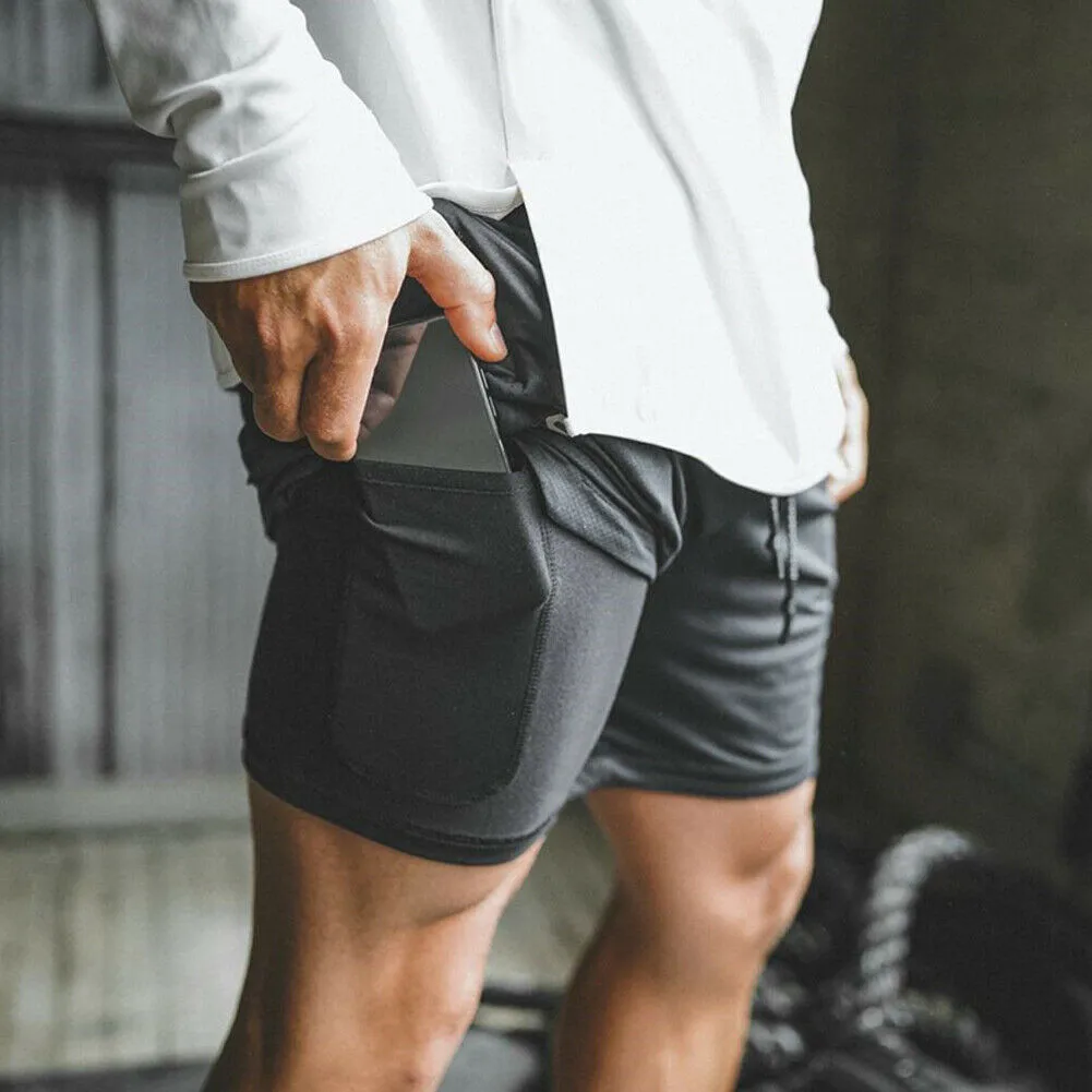 01 7 Colors Mens Breathable Shorts Gym Sports Running Short Pants Quick Drying Workout Bodybuilding Gym Running Tight Shorts - Цвет: 01