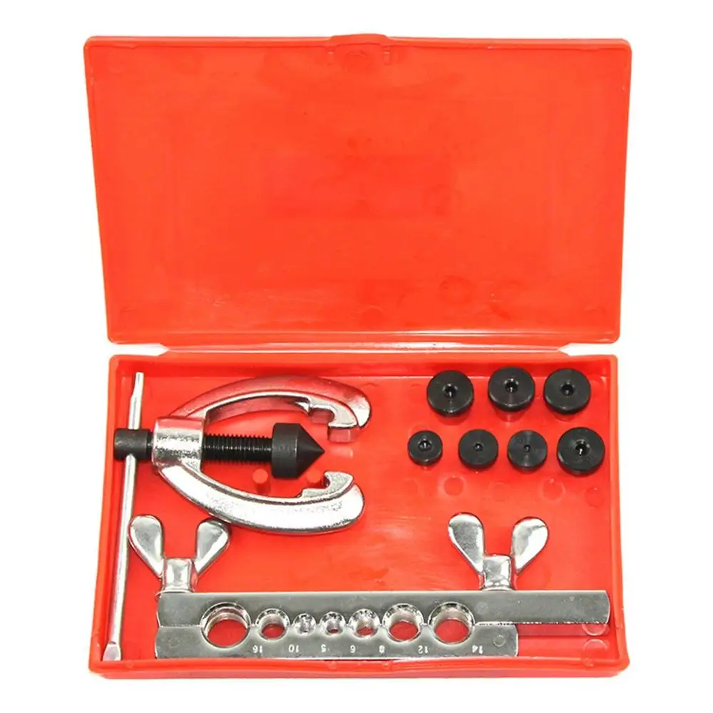 

7holes Copper Brake Fuel Pipe Repair Double Flaring Dies Tool Set Clamp Kit Tube Cutter Tube Cutter with Storage Case