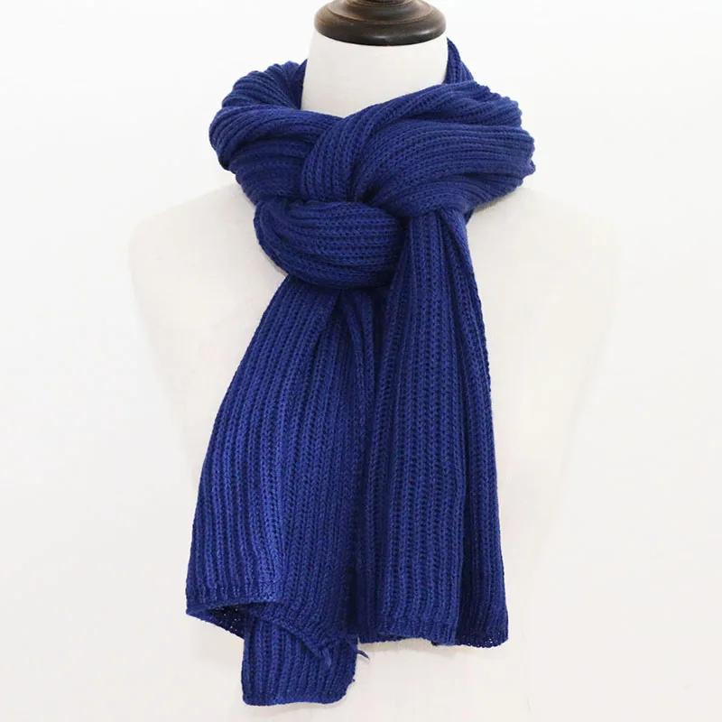 Женский кашемировый шарф OMEA, зимний,, Одноцветный, вязаный, бесконечный шарф, толстый, Настоящая Шерсть, теплый шарф для женщин, розовый, королевский синий