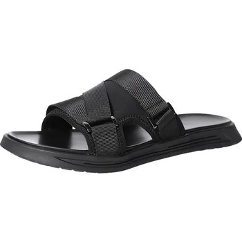 

Summer Lazy Mens Slippers Leisure Outdoor Sandals fender summer men genuine leather slippers all-match cowhide anti-skid spring