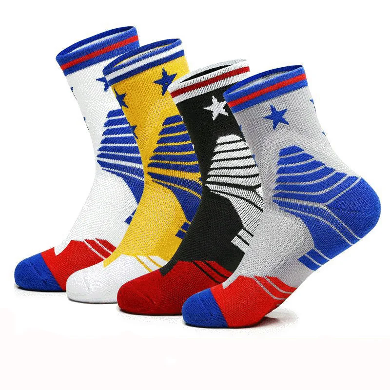 

Professional deodorant basketball Crew socks stripe star pattern custom elite breathable sports socks towel bottom stockings