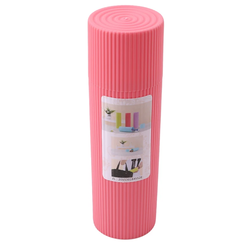 Portable Stripe Toothpaste/Toothbrush/Pen Stationery Holder Cover Case Cylindrical Protect Case for Traveling and Daily Use - Цвет: red