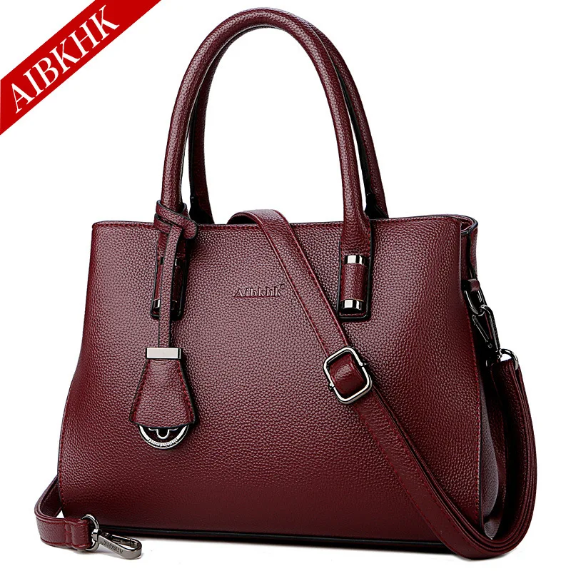 

S9212 Europe And America WOMEN'S Leather Bags Fashion Handbag Middle-aged Simple Cowhide Mommy Bag