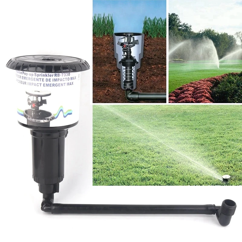 1/2"& 3/4" Thread Pop Up Sprinkler Football Field Golf Course Lawn Irrigation Sprinklers Garden Watering Cooling Pop-up Sprayers moistenland automatic drip irrigation system