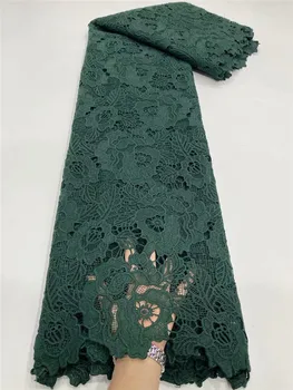 

Latest green African Cord Lace Fabric France Water Soluble Lace 2020 High Quality Guipure Lace Nigerian Milk Silk DF102