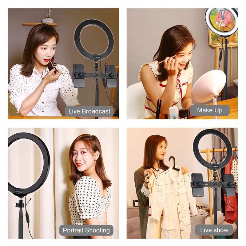 10.2 Inch 26cm Ring Light Dimmable RGB Ring Light Set with Phone Clamp and Remote for Makeup Video Lamparas 40NOV2710