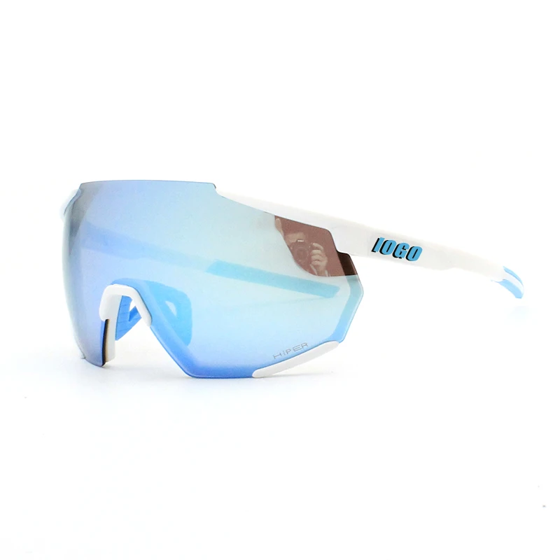 Велосипедные очки, солнцезащитные очки, спортивные солнцезащитные очки, уличные походные очки для бега, рацетрап - Цвет: WhiteLOGOblue
