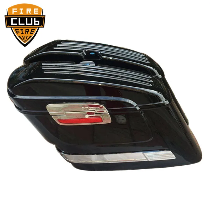 

Motorcycle ABS Black Hard Saddlebags Luggage Box Case For Harley Touring Modified 1 Pair