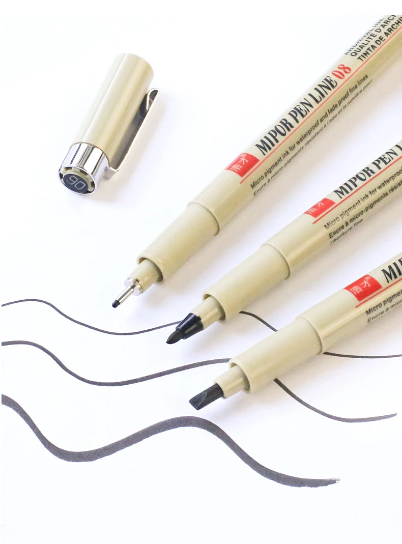 Pigment Liner Micron Ink Art Marker Pen Calligraphy Brush Pens Black Fineliner Sketching Manga Drawing Hand Lettering White Pen