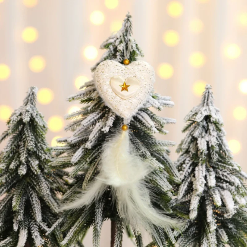 Christmas Feather 4 м золотой серебряный белый 4 м маленький кулон в виде снежинки Рождественские украшения для дома НОВОГОДНИЕ зимние вечерние украшения - Color: Christmas Feather