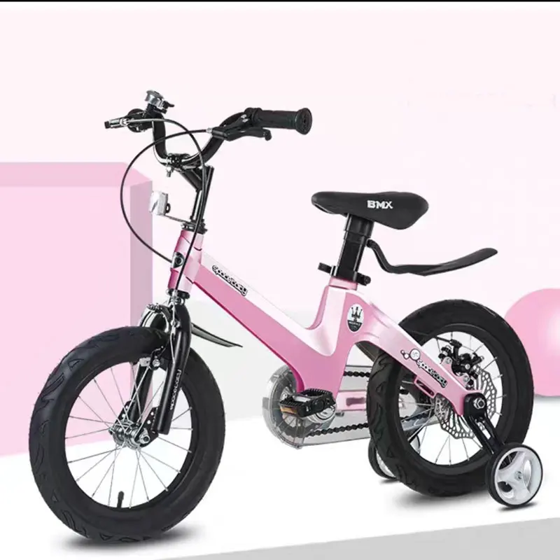 Pink 16 inch Детский велосипед, Магниевый сплав, рама, расширенная шина, От 2 до 8 лет, 12''14''16'', безопасный дисковый тормоз, детский велосипед - Цвет: Pink 16 inch