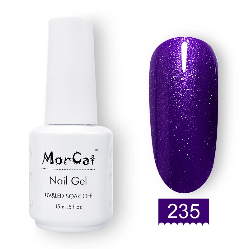 MorCat Bling УФ гель лак для ногтей Гель-лак для ногтей УФ-гель Bling лак для ногтей Алмазный Блеск Vernis полуперманентный гель 15 мл - Цвет: 235