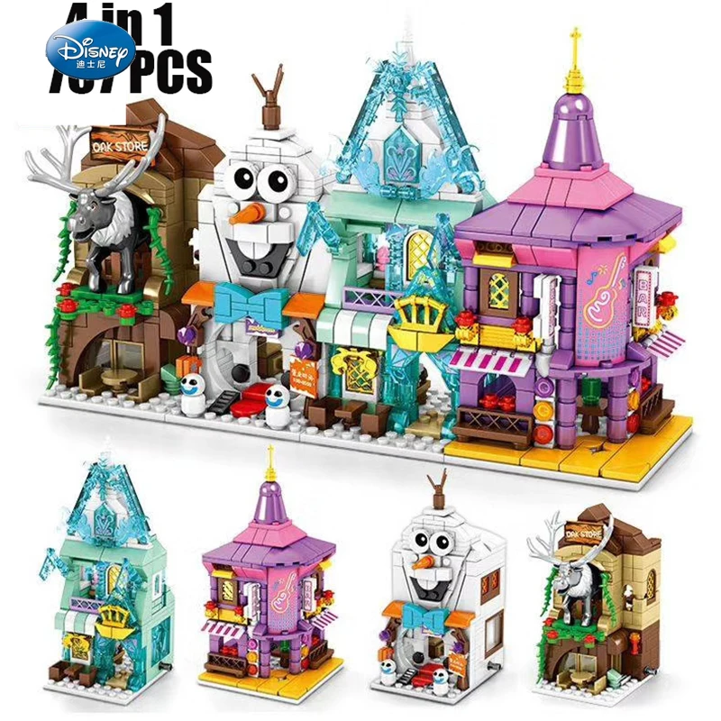 Новинка замок Принцессы Disney со льдом и снегом уличный вид Снежный игрушка 4 в 1