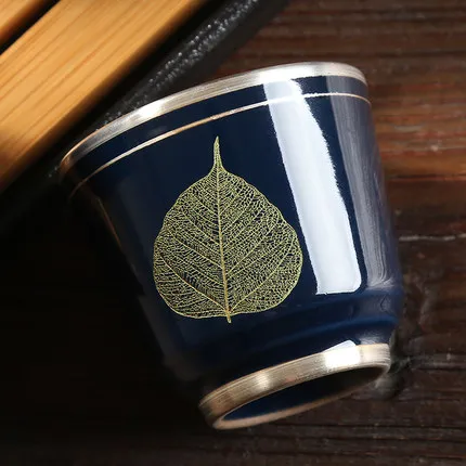 Керамическая чайная чашка из серебра 999 пробы, чашка для здоровья, чайная чаша, чашка для медитации, Посеребренная чайная чашка, кунг-фу, зеленый чай, галстук Гуань Инь, чайная посуда