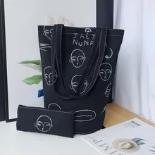 Женская простая Холщовая Сумка в стиле ретро, Модная складная сумка для покупок, многоразовая переносная Эко сумка-ведро, сумки-тоут