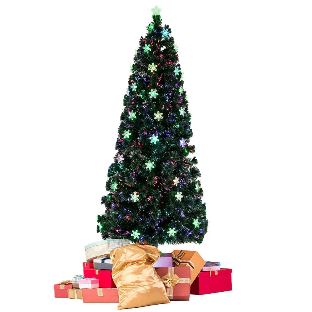 

7FT Small Light Fiber Optic Encryption Green Christmas Artificial-Tree Decorations 290 Branches Xmas Tree Party Supplies