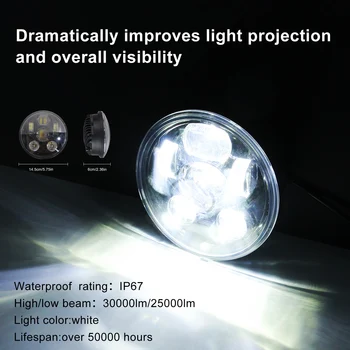 

New Motorcycle Headlamp High quality IP 68 12-24V DC 1 pc LED Parts Lighting