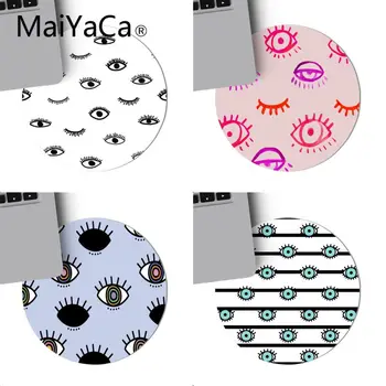 

MaiYaca Cool Evil Eye Teardrop Computer Gaming round Mousemats gaming Mouse pad For PC Laptop Notebook 20x20cm gamer desk pad