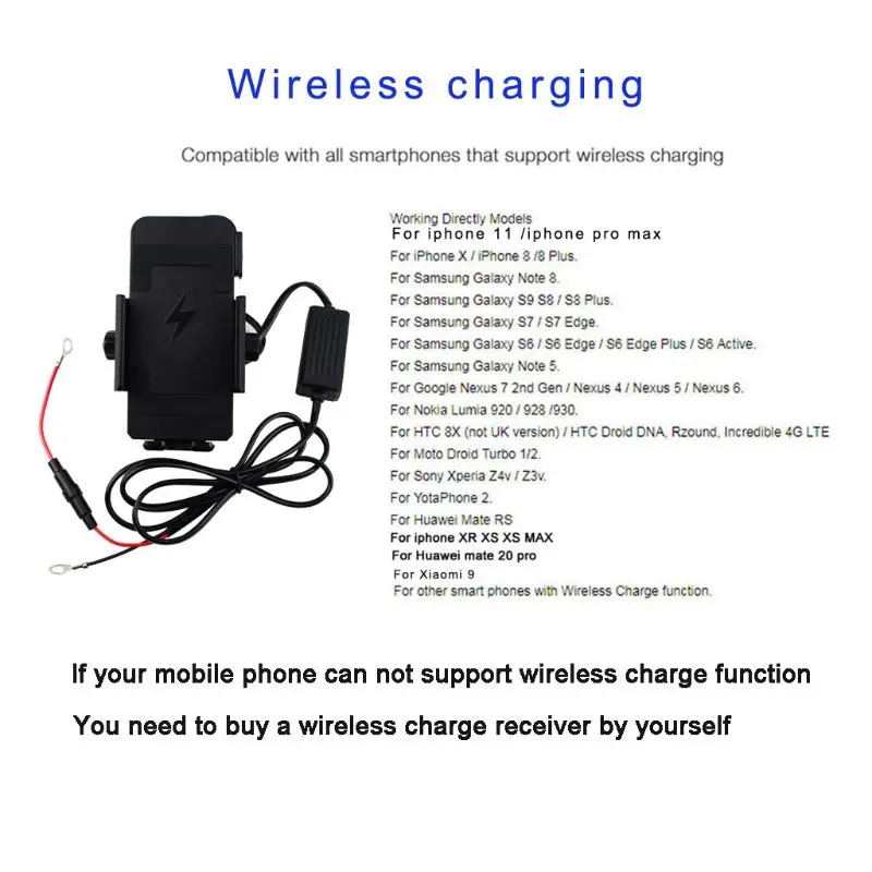 Водонепроницаемый DC 12 V-120 V мотоцикл E-bike Беспроводная зарядка для телефона держатель
