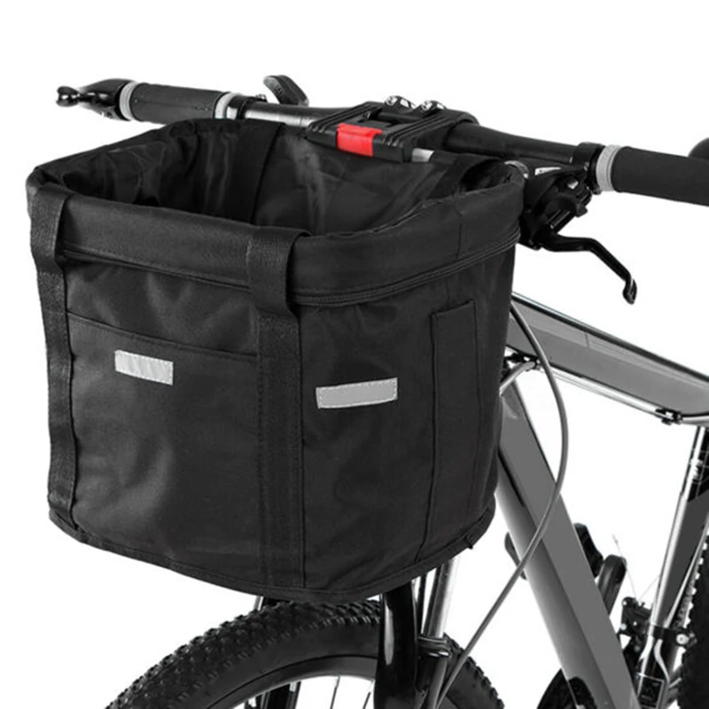 Black Bicycle Basket Waterproof Multifunction Designed Electric Folding Cycling Accessories Road