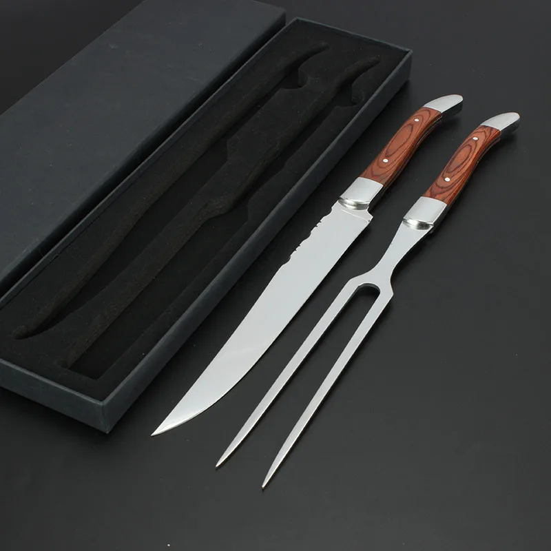Stainless Steel Carving Knife and Fork Set (3)