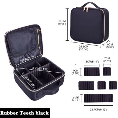 Rubber zipper black Женская модная косметичка для путешествий, органайзер для макияжа, профессиональная косметичка, косметичка, косметический чехол, косметичка - Цвет: Rubber zipper black