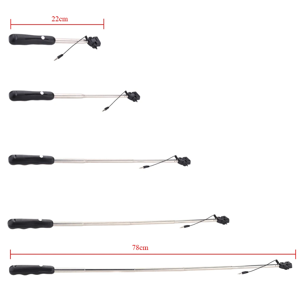 Remote Shooting Control Shutter Telescoping Extending Pole Selfie Stick Monopod Holder for iPhone Samsung Xiaomi Huawei