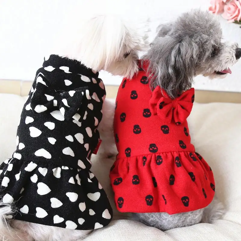 Одежда для собак с милыми сердечками и бабочками вечерние платья принцесс щенков