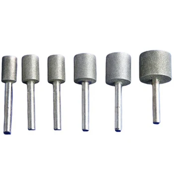 

7 Pcs Cylindrical Diamond Grinding Bit Drill Bit Coating Jade Carving Burr Tool 10mm, 12mm, 14mm, 16mm, 18mm, 20mm, 25mm