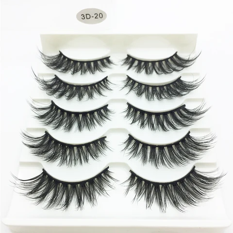 NEW 5Pairs 3D Faux Mink Eyelashes Natural Thick Long False Eyelash Dramatic Fake Lashes Makeup Extension Eyelashes Cilio