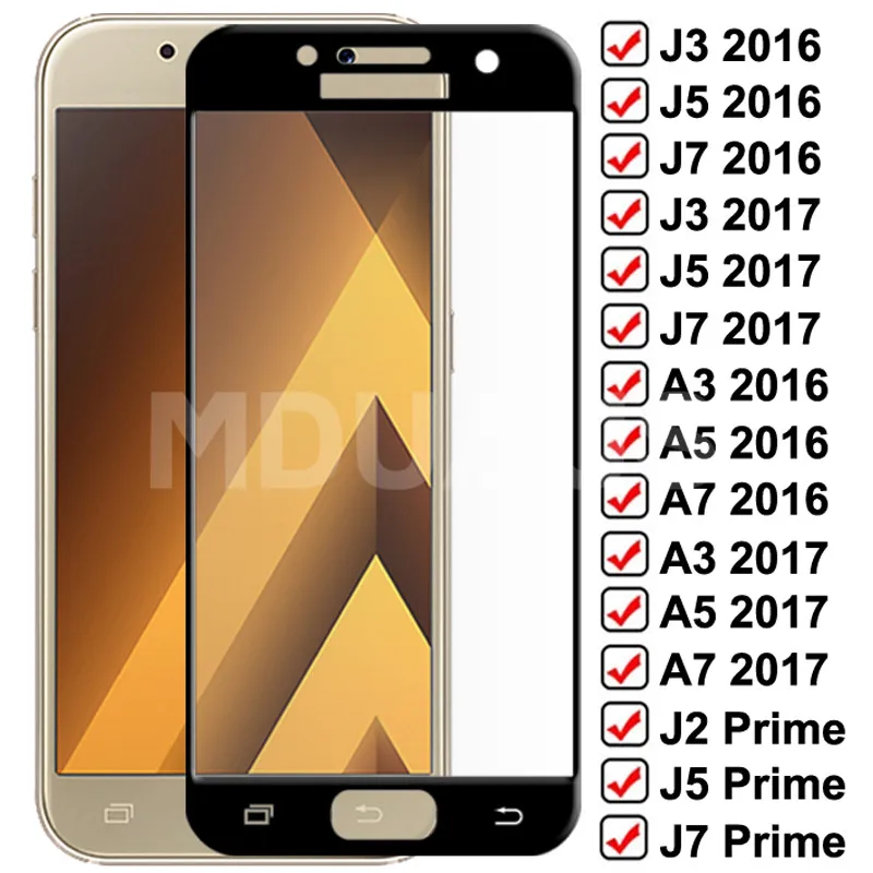 Защитное стекло 9D для Samsung Galaxy A3 A5 A7 J3 J5 J7 2016 2017 J2 J4 Core Prime S7 закаленное | Мобильные