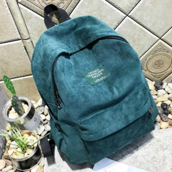 

Women Striped Corduroy Backpack Female Eco Simple Cloth Bag Large Capacity Vintage Travel Bags School Backpack for Teenage Girls