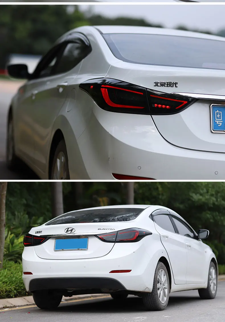Автомобильный Стайлинг для hyundai Elantra хвост светильник s 2012- все светодиодный Elantra динамический сигнал поворота Хвост светильник задний фонарь DRL+ тормоз+ парк