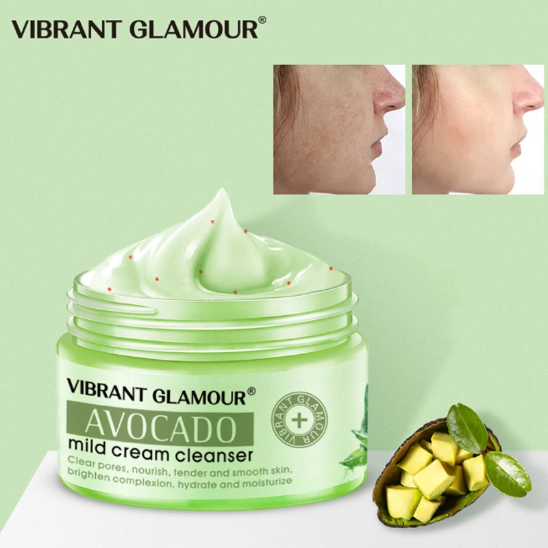 

VIBRANT GLAMOUR Avocado Cleanser Deep Cleansing Pores Moisturizing Smoothing Skin Cleansing Cream Facial Care Face Washing TSLM2