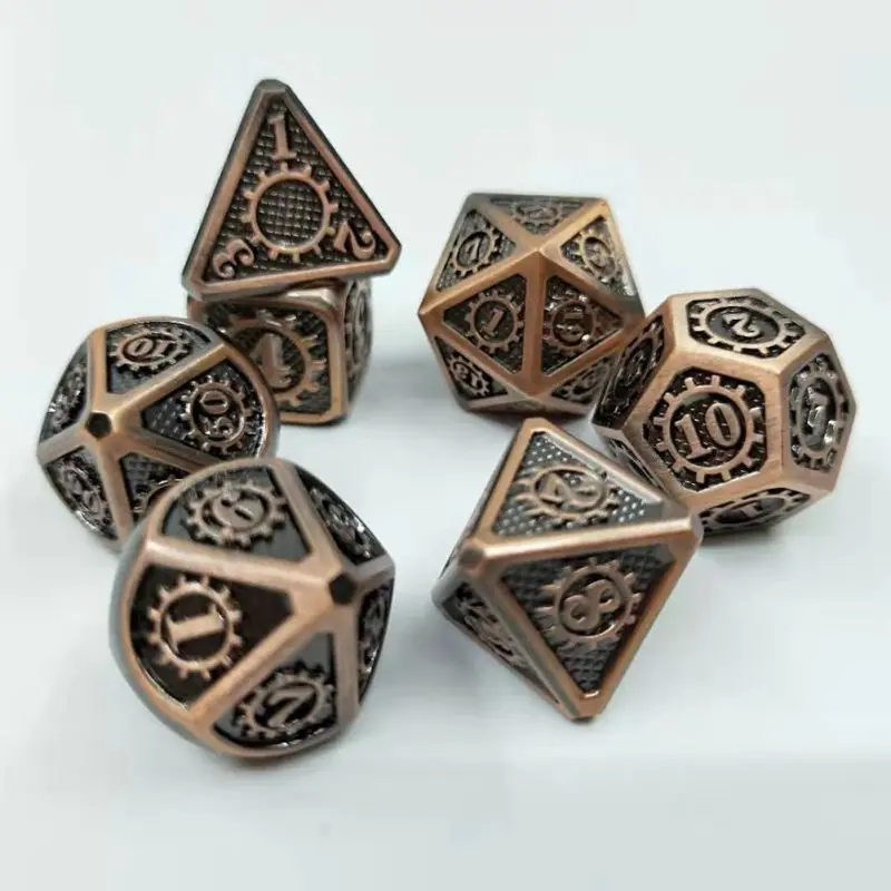 7 шт./компл. металла многогранные кости для DND RPG MTG игра Курсив шрифта кости разные цвета ролевой игры аксессуары