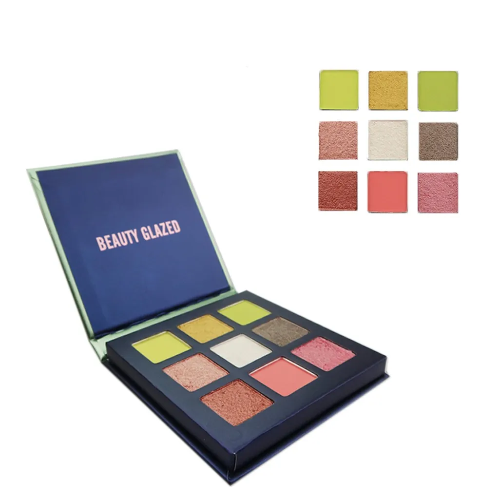 women waterproof not blooming cosmetics 9 color high gloss pearl matte eyeshadow silhouette high light professional makeup