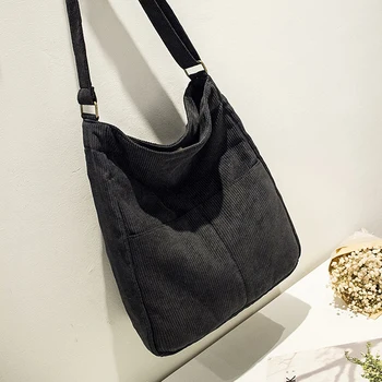 

Women Large Capacity Simple Canvas Shoulder Bag Messenger Bags Female Solid Color Soft Handbag Big Totes